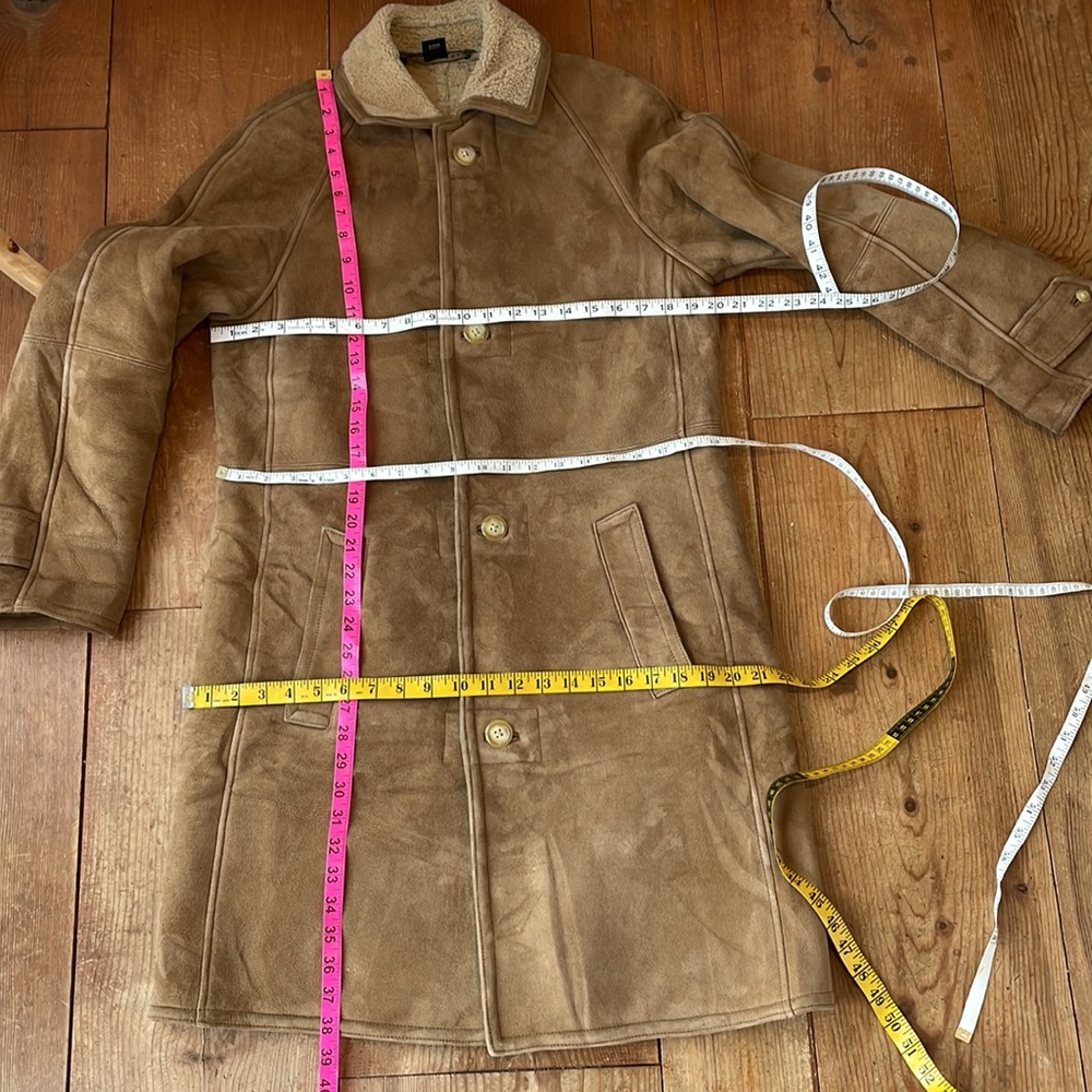 RALPH LAUREN Black Label Shearling Tan Leather jacket, Size 10 - Picture 15 of 16